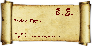 Beder Egon névjegykártya